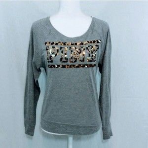 PINK Victoria's Secret Blinged Sequins Accent Long Sleeve Tops XS